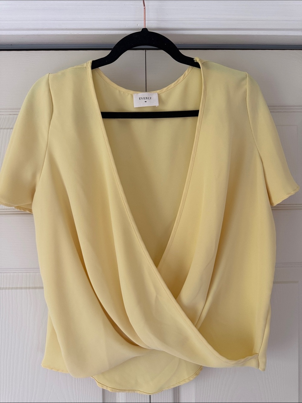 Everly Canary Yellow Wrap Blouse